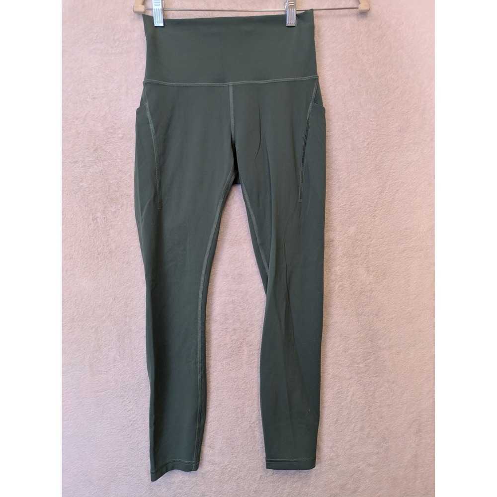 Lululemon Fast‎ and Free Tight Women's 6 Dark Forest Green High Rise Pockets